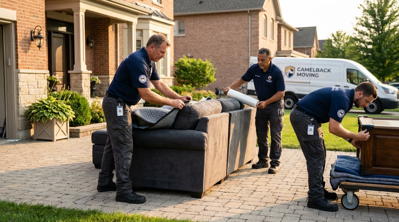 Large estate moving crew wrapping furniture in Tonkawa, OK